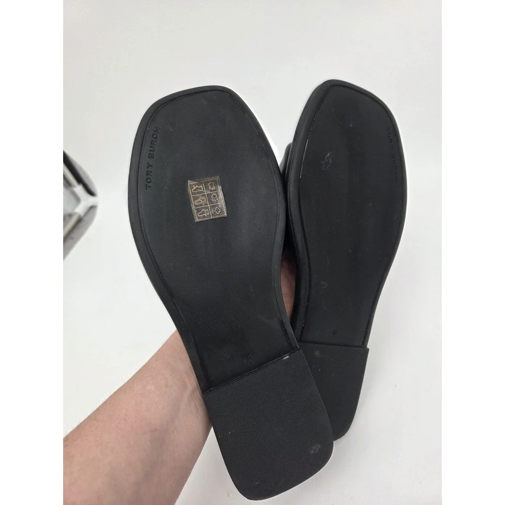 Tory Burch Double T Sport Slide Perfect Black Womens Nappa Leather Slide 6